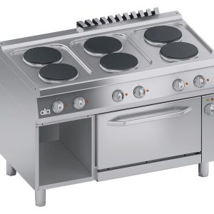 Aragaz electric profesional 6 ochiuri cu cuptor ATA C2ECU15FF