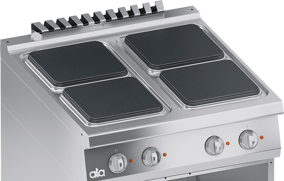 ATA K4ECUP10VV – aragaz electric profesional, 4 ochiuri (plite), cu suport deschis 5 Aragaz profesional 4 ochiuri ATA K4ECUP10VV – detaliu cu plitele electrice